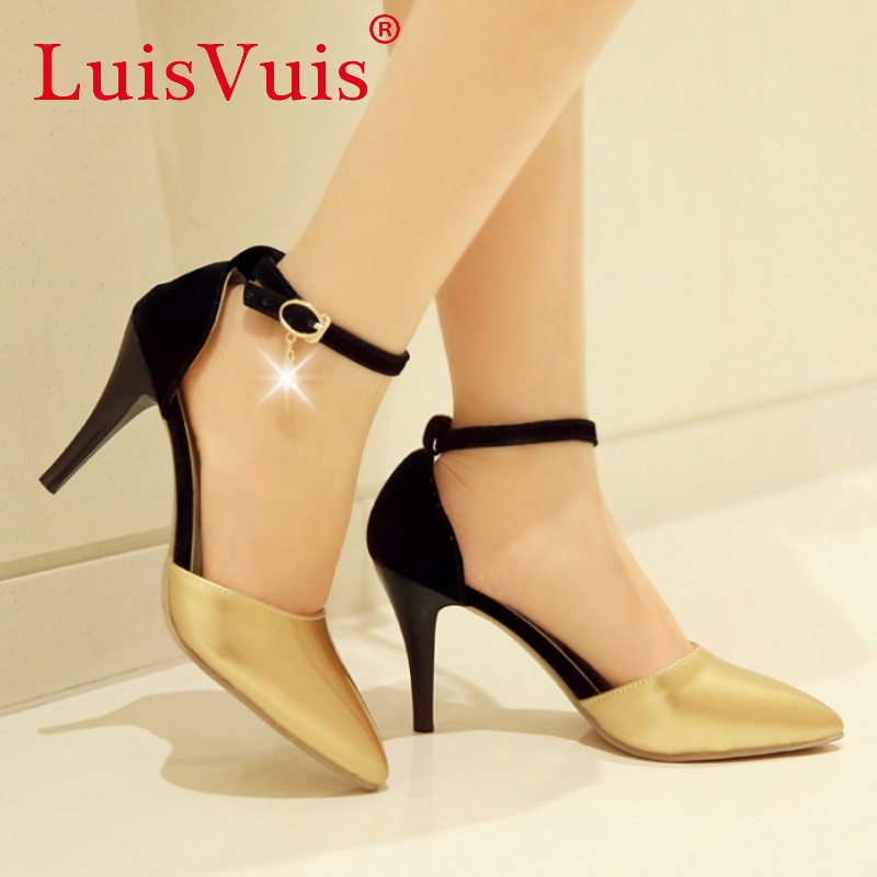 women ankle strap stiletto pointed toe high heel sandals sexy fashion ladies heeled footwear heels shoes size 31-43 P17438