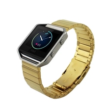 Luxury 23mm Stainless Steel Watchbands For Fitbit Blaze Smart Fitness Tracker Watch Strap 23mm Link Bracelet