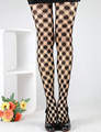 Big Black Plaid Pantyhose Pattern Womens Black Tights 8251