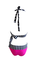 Retro Brazilian Swimsuit Stripe Dotted Women Vintage Swimwear Bikini Lady s Swimsuit Lace up Summer Bathing