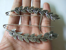5pcs Large Antique Silver Tone Wicker Leaf Durable Strong Metal Shawl Kilt Scarf Brooch Safety Pin 90mm
