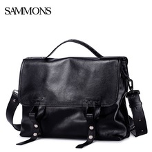 Sammons Male Genuine Leather Bags Men’s Casual Cowhide Fashion Shoulder Computer Messenger Bag Laptop For Men Handbags 0245