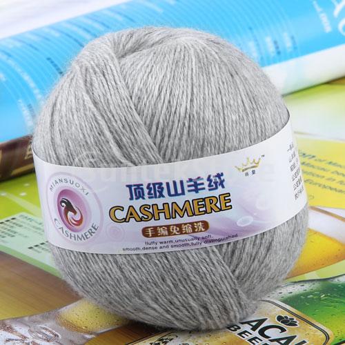 Free Shipping 1 Skein Ball Cashmere Knitting Weaving Wool Yarn Light Grey-in ...