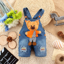 new 2015 baby boys girls supper belt jean children summer pants cartoon animal pattern short jeans