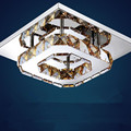 Modern Luxury LED Ceiling light Square Transparent Amber Crystal Lustre led lamps for home aisle corridor