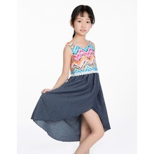Girls Summer 2016 Denim Kids Dresses For Girls Party Princess Lace Dress Child toddler Girl Clothes 4-13 Years Old