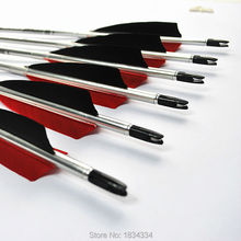 6Pcs Elong High quality Aluminum arrow silver shaft shooting archery Turkey feather for bow 30inch copetition