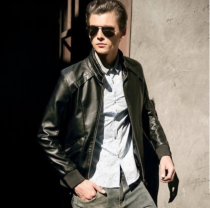 Short collar leather jacket – Modern fashion jacket photo blog