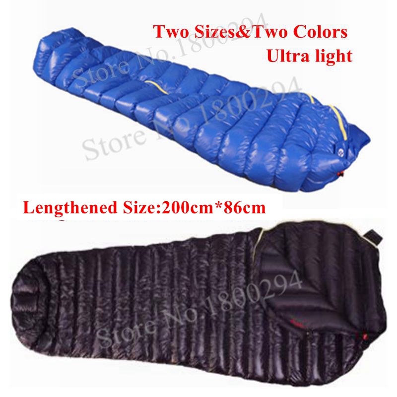 AEGISMAX Ultralight Outdoor Mummy type White Goose Down Camping Hiking Sleeping Bag Spring and Autumn Blue 600g