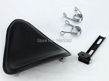 Solo Seat & Spring + Bracket Black for Harley Davidson Sportster Chopper Bobber