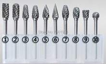 10pcs 3 mm shank mini electric grinding high hardness tungsten carbide rotating Tungsten steel grinding head milling cutter