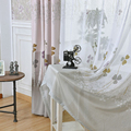 Simplife Tulle Window Translucidus Voile Curtain Elegant Flora Printed Voile Drape for Living Room Bedroom Kitchen