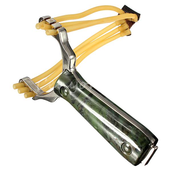 2014 Fashion 100 Top Quality Powerful Steel Slingshot Catapult Outdoor Marble Games Hunting Sling Shot Wholesale