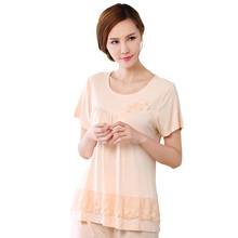 Summer cotton women pajamas set With short sleeves and 7 minutes of pants comfortable shop for soft free shipping