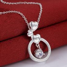 New necklace cute charms high quality silver Plated charms for women lady wedding jewelry crystal necklace