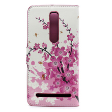 Pink Plum Leather Credit Card Wallet Flip Cover Case For Asus Zenfone 2 ZE551ML ZE550ML 5