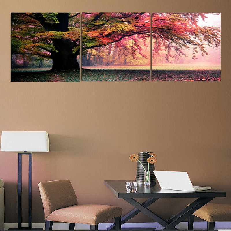Compra 30x30cm 3 piezas cuadros pintura mural lona paisaje online ... Cuadros para pinturas