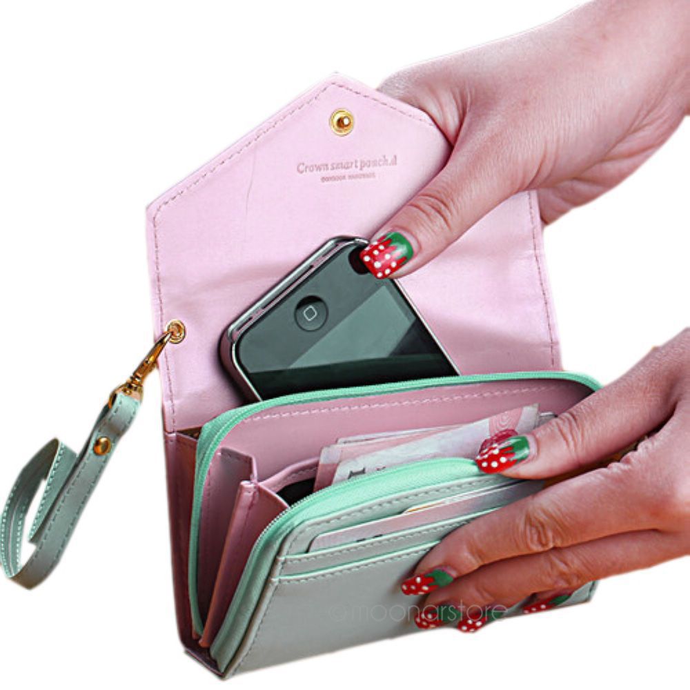 Big Sale 2015 New Arrival Fashion Lady Women Leather Purse Phone Wallet Short Bag Card Holder