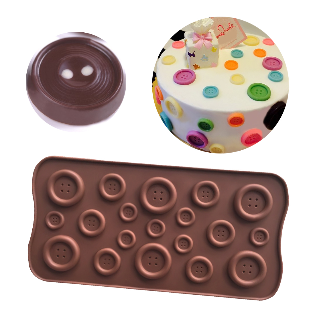 2020 Cute Button Shape Silicone Mold Jelly Soapchocolate Mould Diy