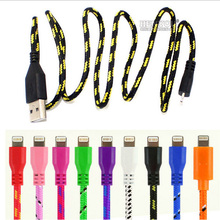 3FT/1m New colorful Braided Data Sync Adapter Charger USB cable cord wire For iPhone 6 6 Plus 5 5s 5c fit for ios8 Wholesale