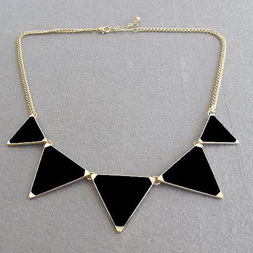  Hot Black geometrical Triangle Necklace Jewelry for women free shipping