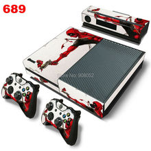 Decal Skin For Xbox One Console Cover For Microsoft Xbox One Skin Stickers+ 2Pcs Controller Protective Skins Marvel Deadpool