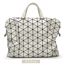 High Capacity Foldable Issey Bao Bao Plaid Tote Woman Handbag Fashion Shoulder Bag Geometric Sequins Bags