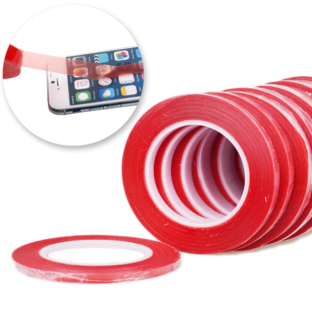 1Roll 1mm*25m Red High Strength Acrylic Gel Adhesive Double Sided Tape/ Adhesive Tape Sticker For Phone LCD Screen