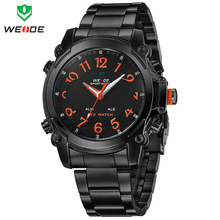 Eide analógico Digital LED Dual tiempo Diver reloj de acero lleno alarma fecha día militar relojes deportes exterior reloj de pulsera de cuarzo