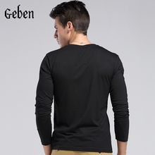 2015 Hot sale Men Slim Fit Cotton Lycra V Neck Long Sleeve Casual T Shir Tops