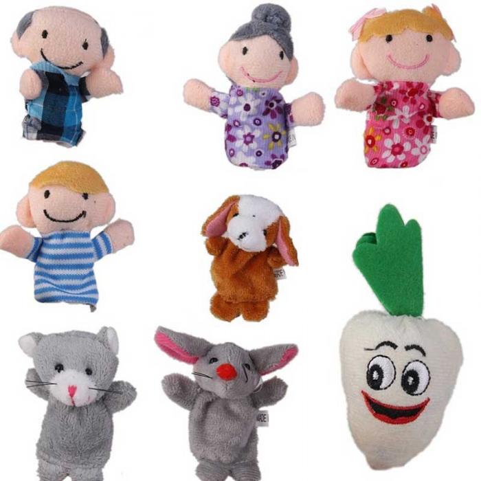 8Pcs//set The Enormous Turnip Finger Puppets Educational Story Telling Toys Gifts