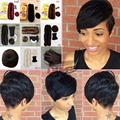 Wholesale Cheap Brazilian Hair Weave Bundles Short Hair Style Bump Hair Styles Weave 27pcs Short Brazilian