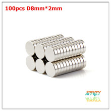 100pcs/lot Super Powerful Strong Bulk Small Round NdFeB Neodymium Disc Magnets Dia 8mm x 2mm N35 Rare Earth NdFeB Magnet