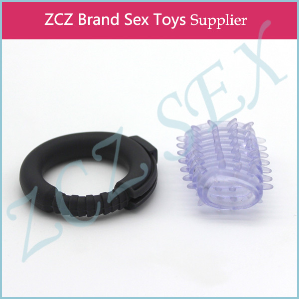 ZCZ Adjustable Cock Ring And Barbed sets New Sex Toys Penis Rings Adult Sex Products Cock Delay Lock DX082-2