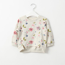 Spring children’s clothing female child fresh small flower o-neck sweatshirt child knitted long-sleeve top clothing