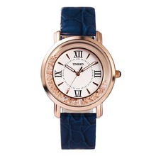 2016 New TIME100 Women’s Watch Blue Leather Strap Roman Numeral Big Dial Ladies Quartz Wrist Watches For Women relogio feminino