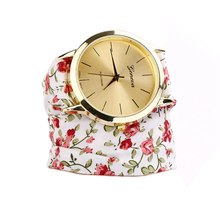Hot New brand luxury geneva watch women Fabric Analog Quartz Bracelet Dress Wrist Watch White Pink