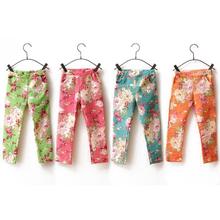 Pattern Printed Baby Girls Pants Feet Trousers Toddler Jeans Pencil Pants Skinny