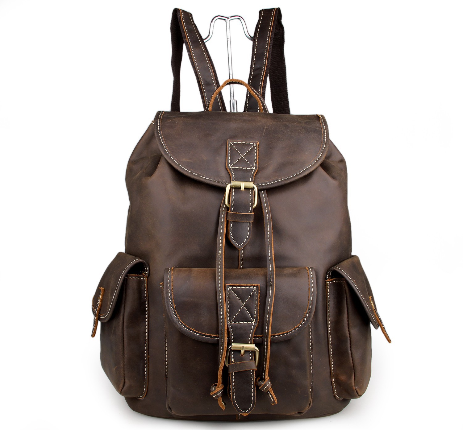 Mens Vintage Leather Backpack - Crazy Backpacks