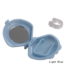 Fashion Mini snoring Device Nasal Congestion Relieved Anti snoring Silicone Ventilation Nose Clip Light Blue Color