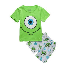 New 2016 summer Children Clothes Kids Minions Pyjamas Baby cartoon Pajamas Boys Girls 100% Cotton Pijamas Kids home Sleepwear