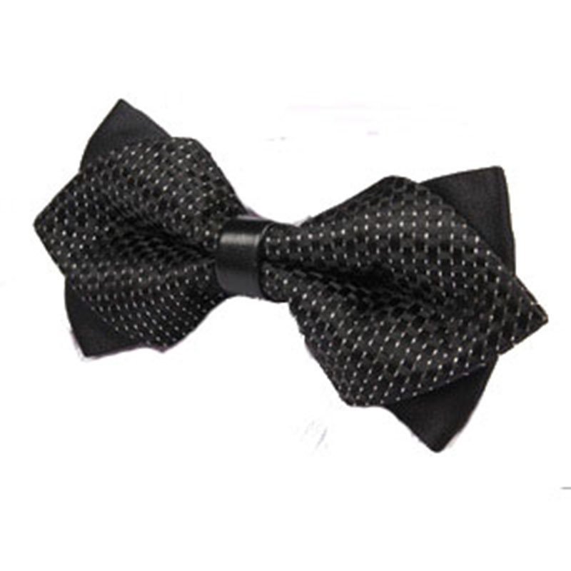 British Aristocracy Style Cravat Bowknot Men Sharp Double Bow Tie Solid Color Bow Wedding Groom Bowtie