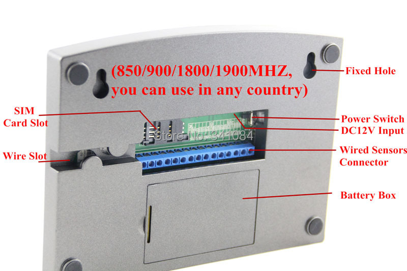 Free shipping ,promotioal red wired siren LCD screen gsm keypad home security gsm alarm system wireless1.jpg