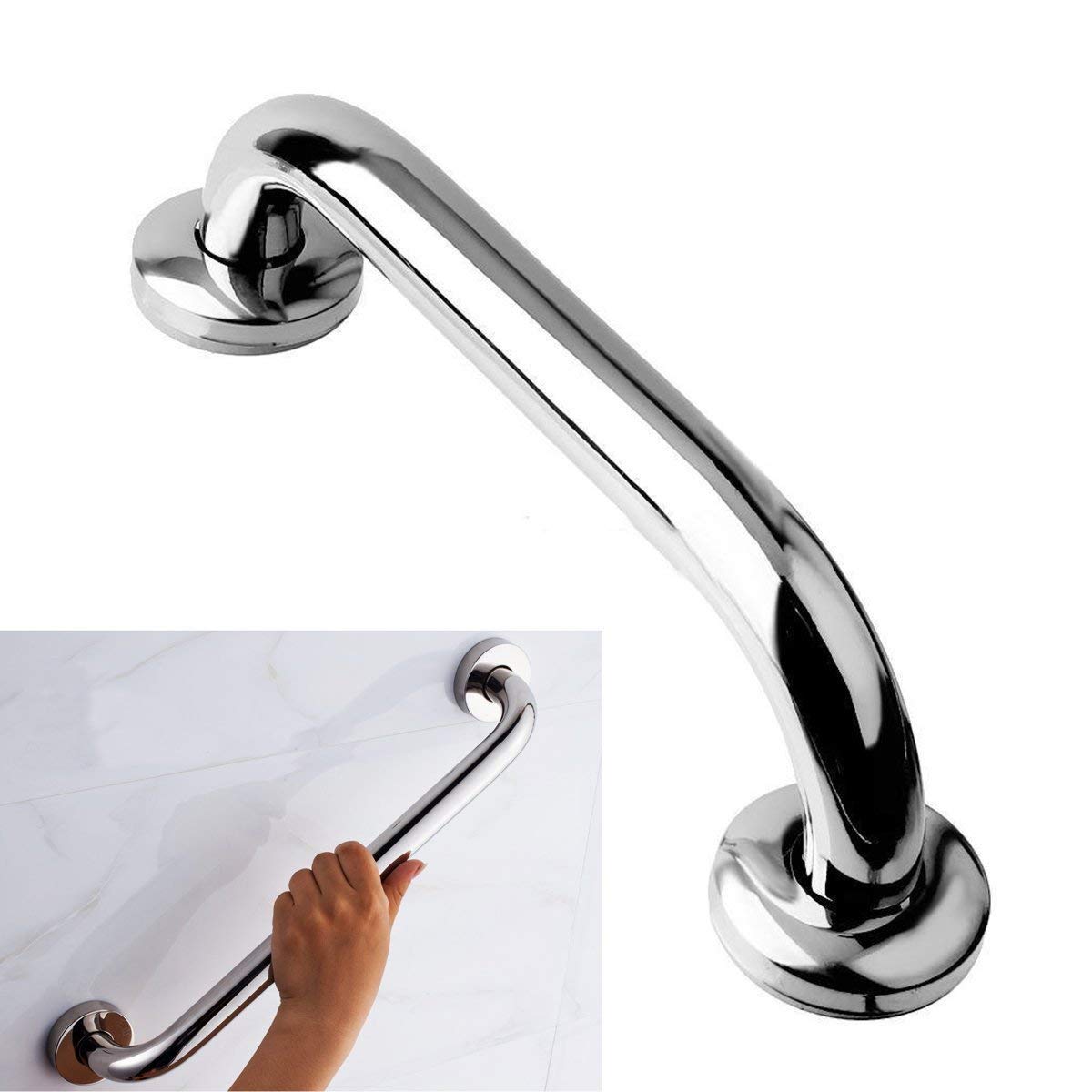 Description Picture 2 of itemBathroom Grab Bar, Bathtub Handrail Shower Safety Handle,Shower Grab Bar Elderly Helping Handle Stainless Steel Chromed 10 inch