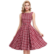 Woman Casual 50s 60s Robe femme Vintage Plaid Dresses vestido 2016 Pin Up Retro Summer Style Vestidos plus size women clothing