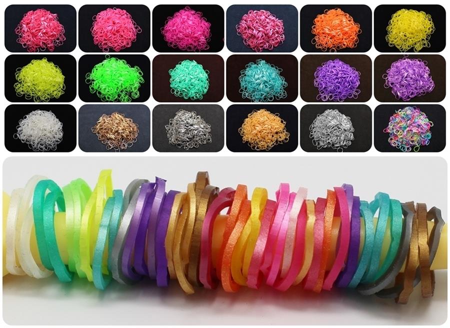 Colorful Loom Rainbow Rubber bands for make rubber band bracelet with