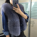 Short design fox fur coat vest waistcoat vest female full leather female