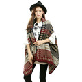 2016 New product Women s Winter Poncho Novelty Blanket Apparel Knit Shawl Cape Cashmere Scarf Poncho