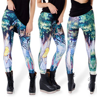 New arrival 2015 summer fashion women Alice in Wonderland Leggings female sexy free