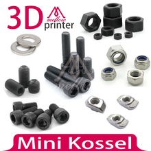 Free Shipping !For 2020 Aluminum Extrusion Frame use, Mini Kossel Delta Robot Nuts & Bolts Screw Fasteners Full Set